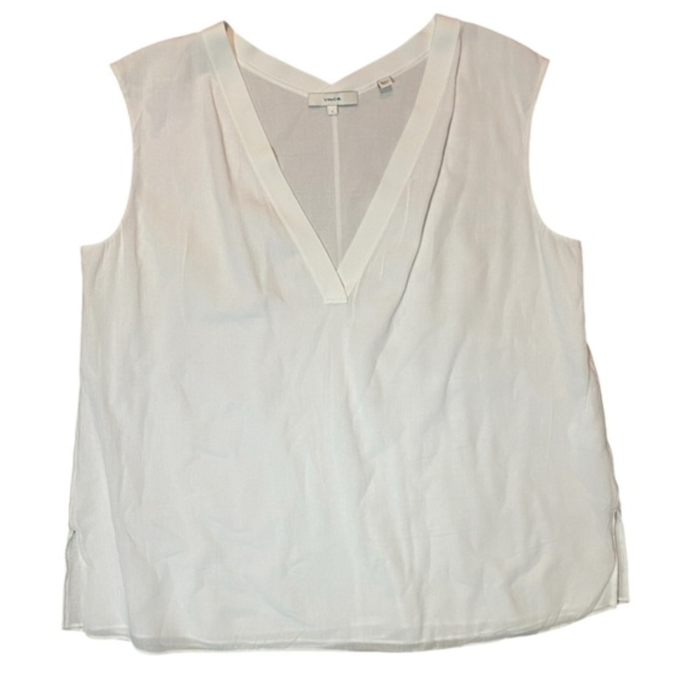 Vince Cream Sleeveless Blouse